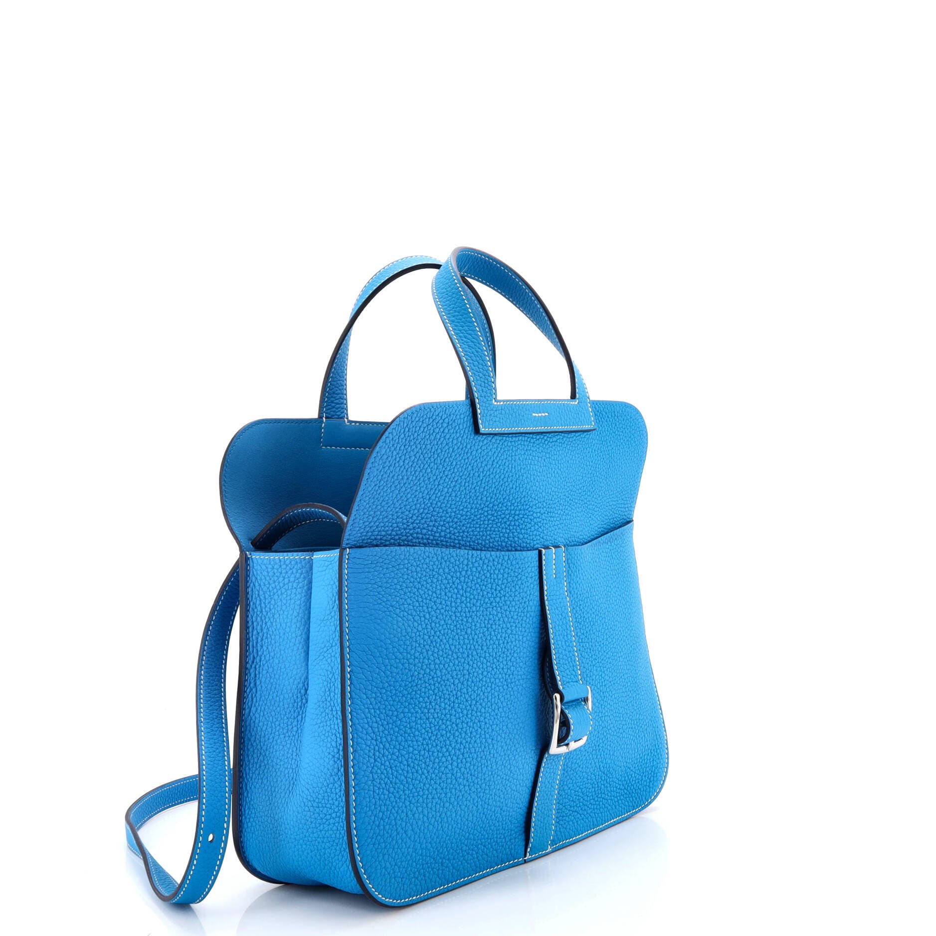 Pre-Owned Hermes Halzan Bag Clemence 31, Alternate, color, Bleu Zanzibar
