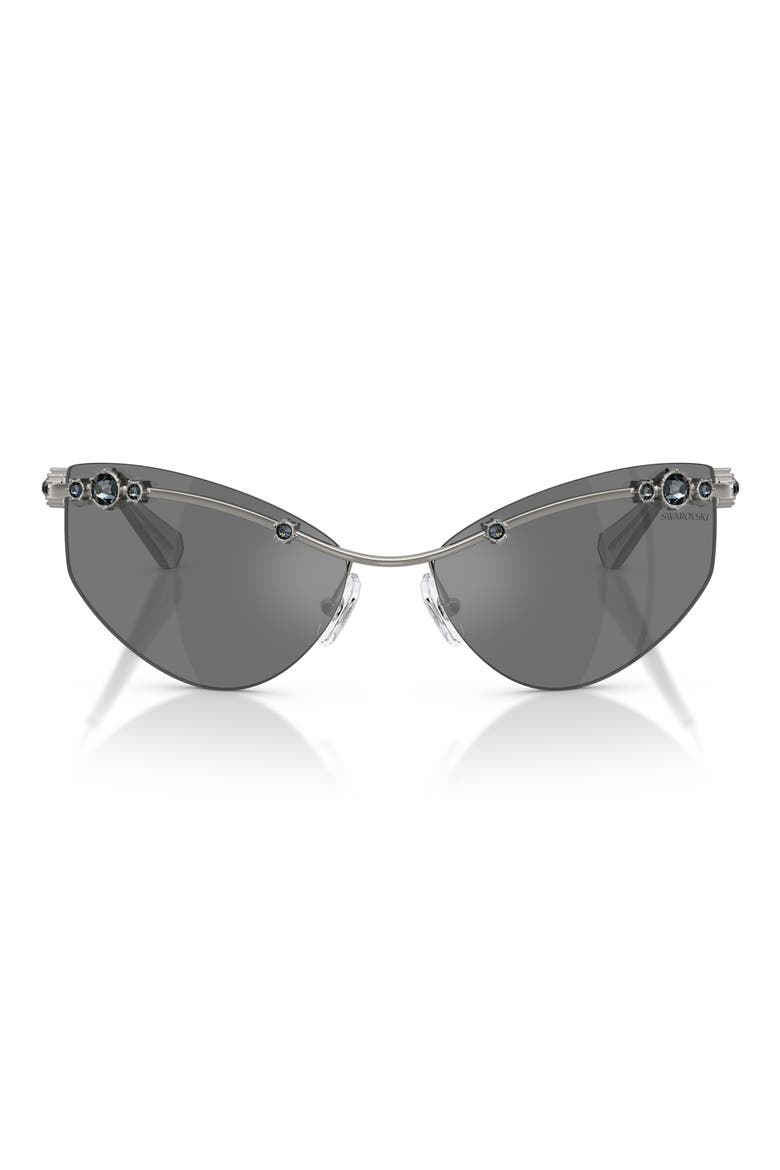 61mm Irregular Sunglasses, Main, color, GUNMETAL / GREY MIRROR BLACK