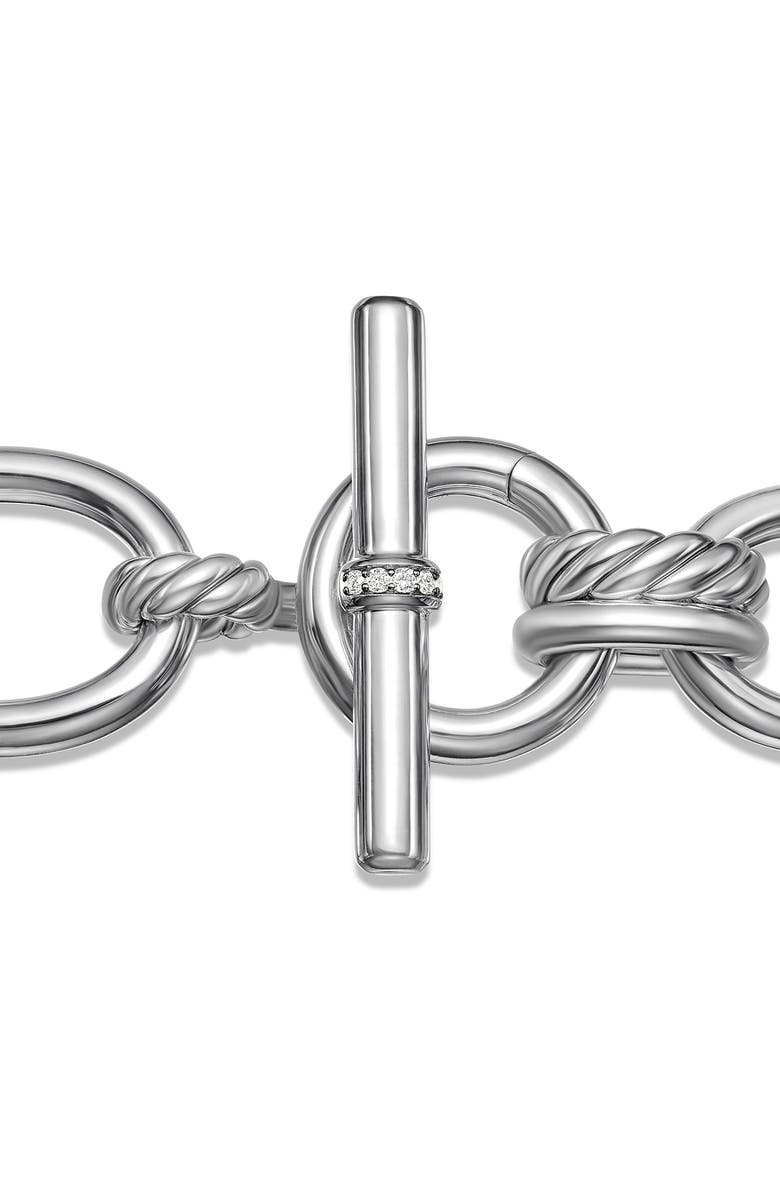 David Yurman Mercer<sup>™</sup> 18K Gold & Sterling Silver Chain Bracelet with Pavé Diamonds, Alternate, color, Sterling Silver