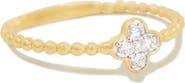 The Lovery Fine Jewelry Diamond Clover Bead Ring