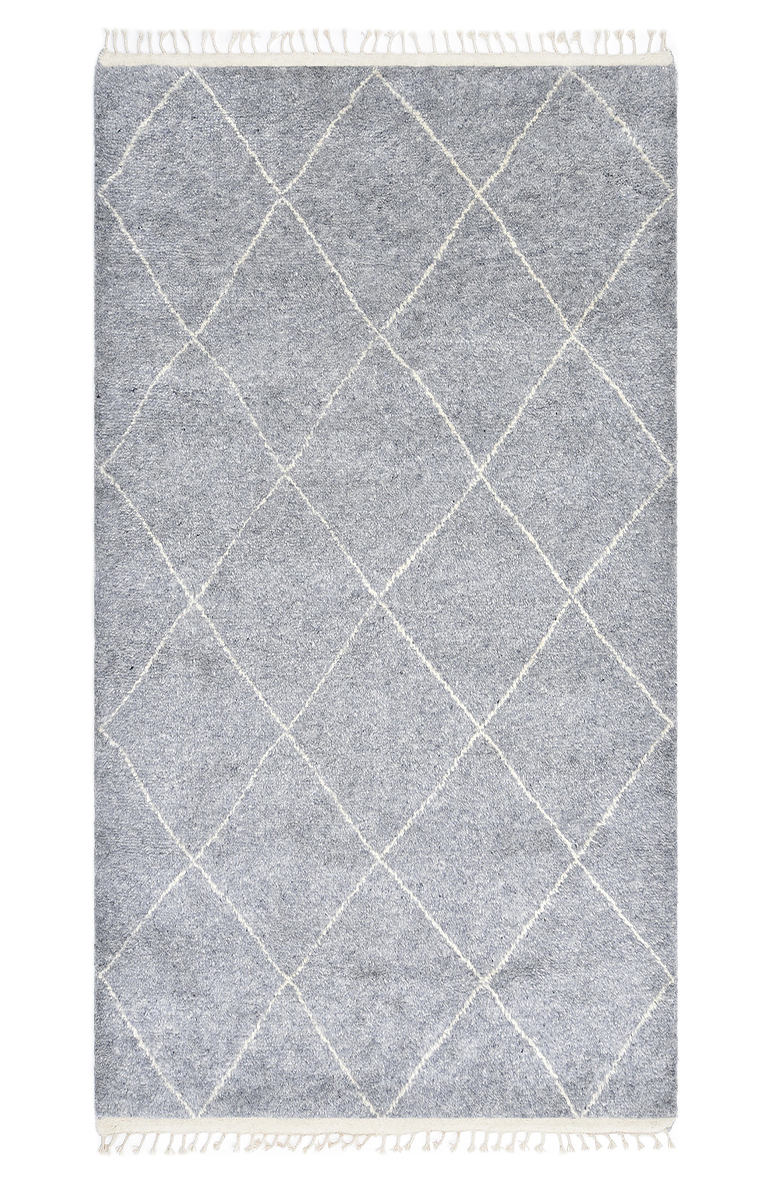 Solo Rugs Wallis Handmade Wool Blend Area Rug in Grey 