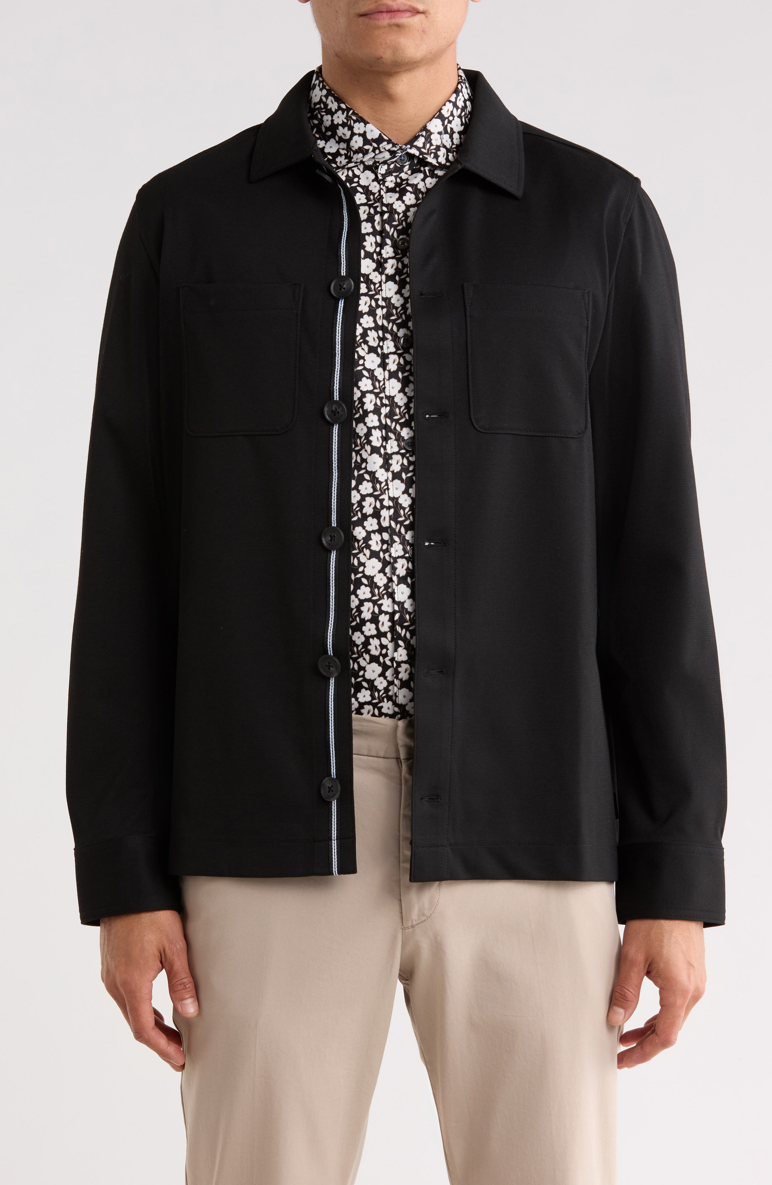 Button Front Shirt Jacket