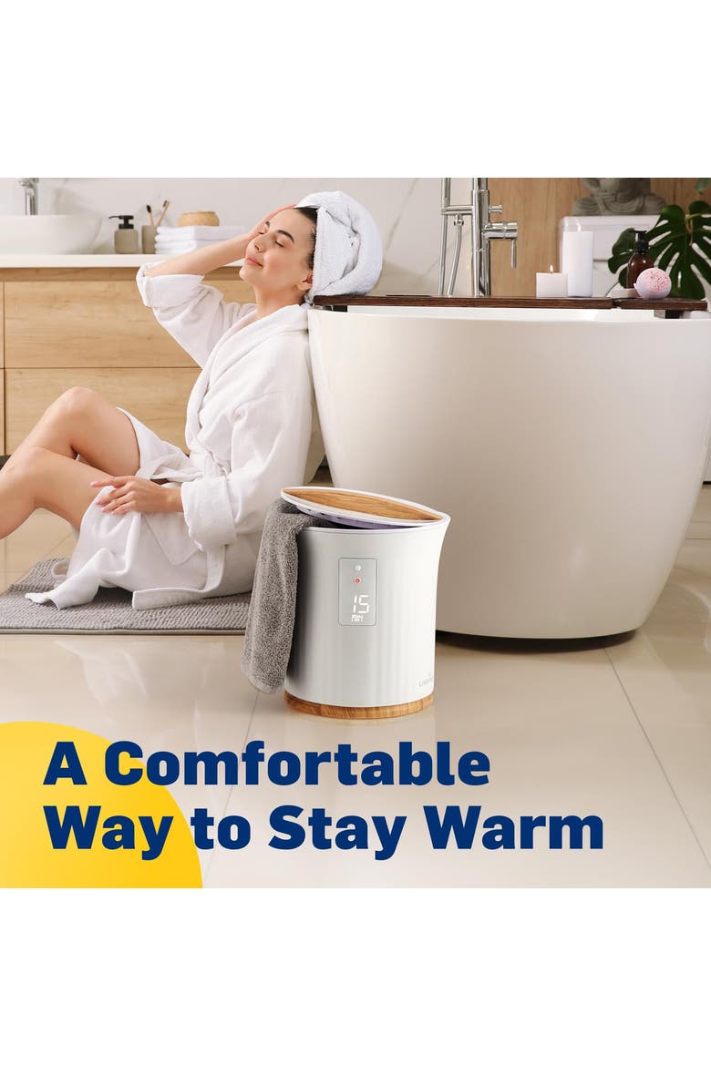Small Bucket Style Towel Warmer, Alternate, color, White