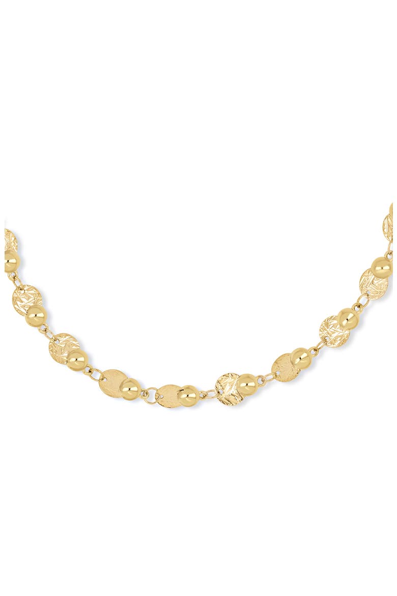 14K Gold Textured Disc Bead Chain Bracelet, Alternate, color, 14K YELLOW GOLD
