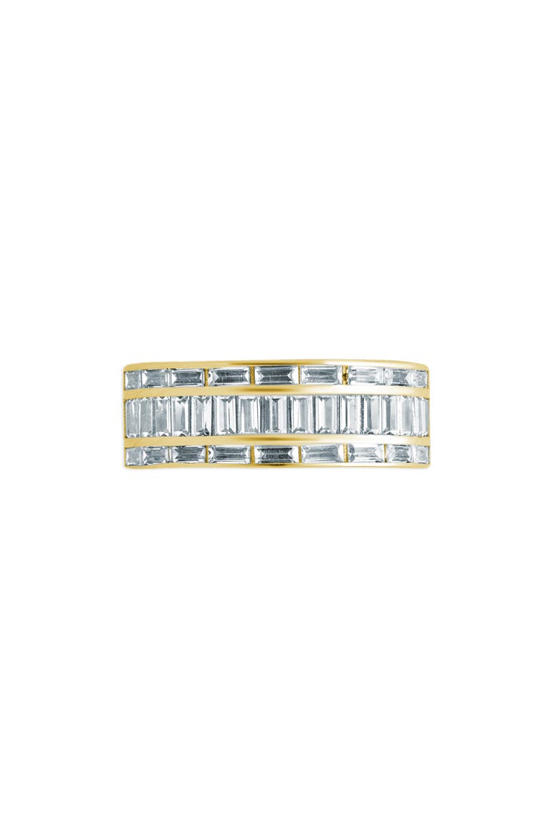 Kate Three Row Cubic Zirconia Baguette Ring, Alternate, color, GOLD