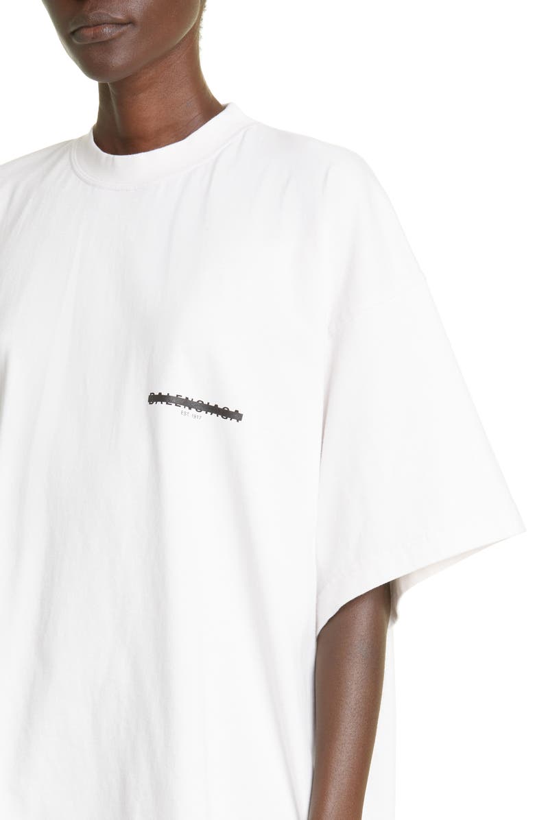 Balenciaga Oversize Logo Cotton Graphic Tee, Alternate, color, 