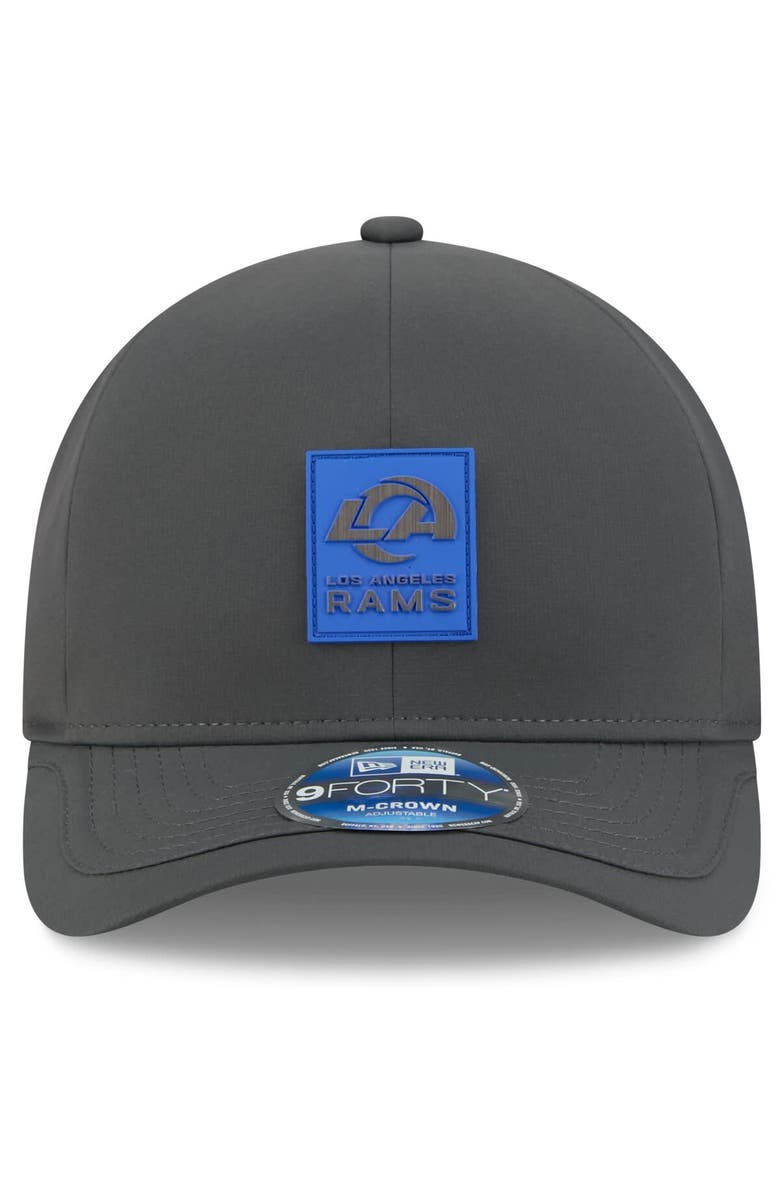 New Era Men's New Era Charcoal Los Angeles Rams 2025 Sideline Cold Weather 9FORTY M-Crown Adjustable Hat, Alternate, color, 