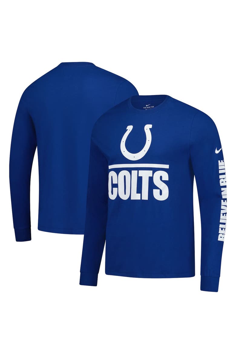 Men's Nike Royal Indianapolis Colts Split Local Long Sleeve T-Shirt, Alternate, color, Royal