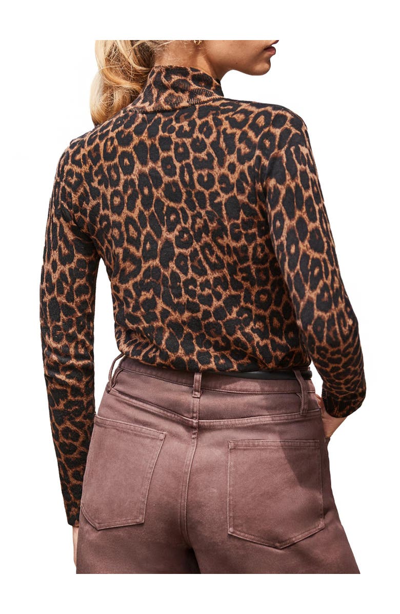 Ro&Zo Leopard High Neck Long Sleeve Jumper, Alternate, color, 