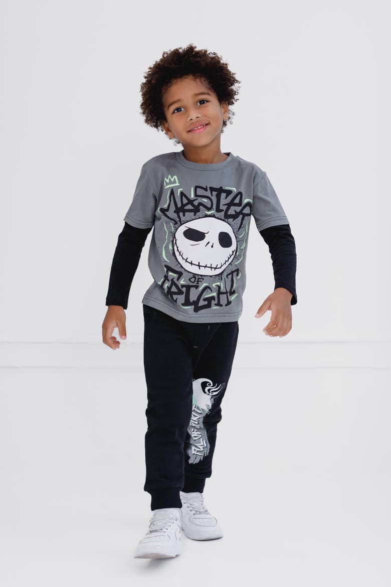 Nightmare Before Christmas 2-Piece Tee and Pants Set, Alternate, color, Jack Skellington Grey