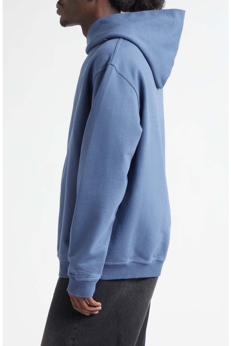 Embroidered Logo Cotton Hoodie, Alternate, color, LAPIS BLUE