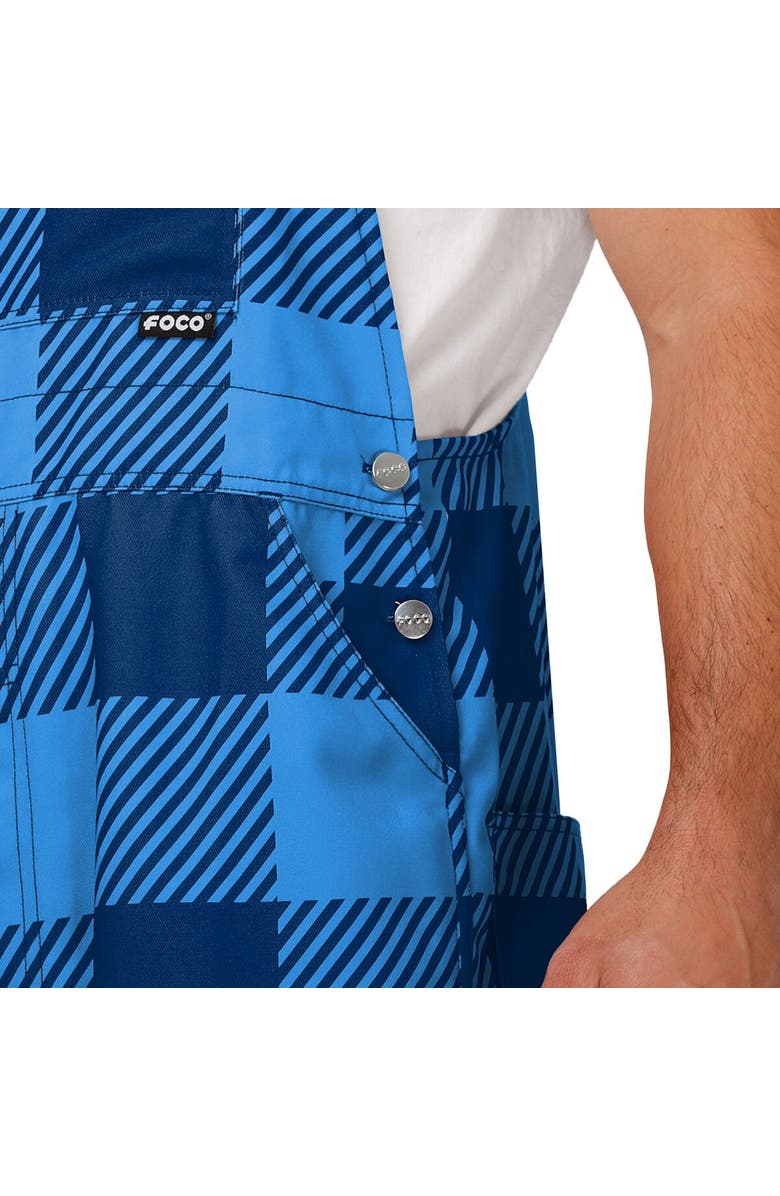 FOCO Men's FOCO Light Blue Tennessee Titans Big Logo Plaid Overalls, Alternate, color, Light Blue