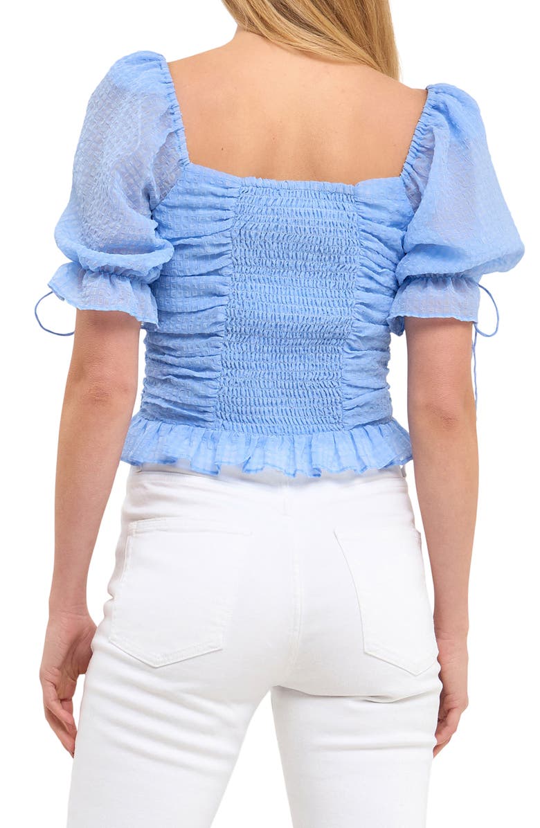 Endless Rose Gathered Chiffon Top, Alternate, color, Powder Blue