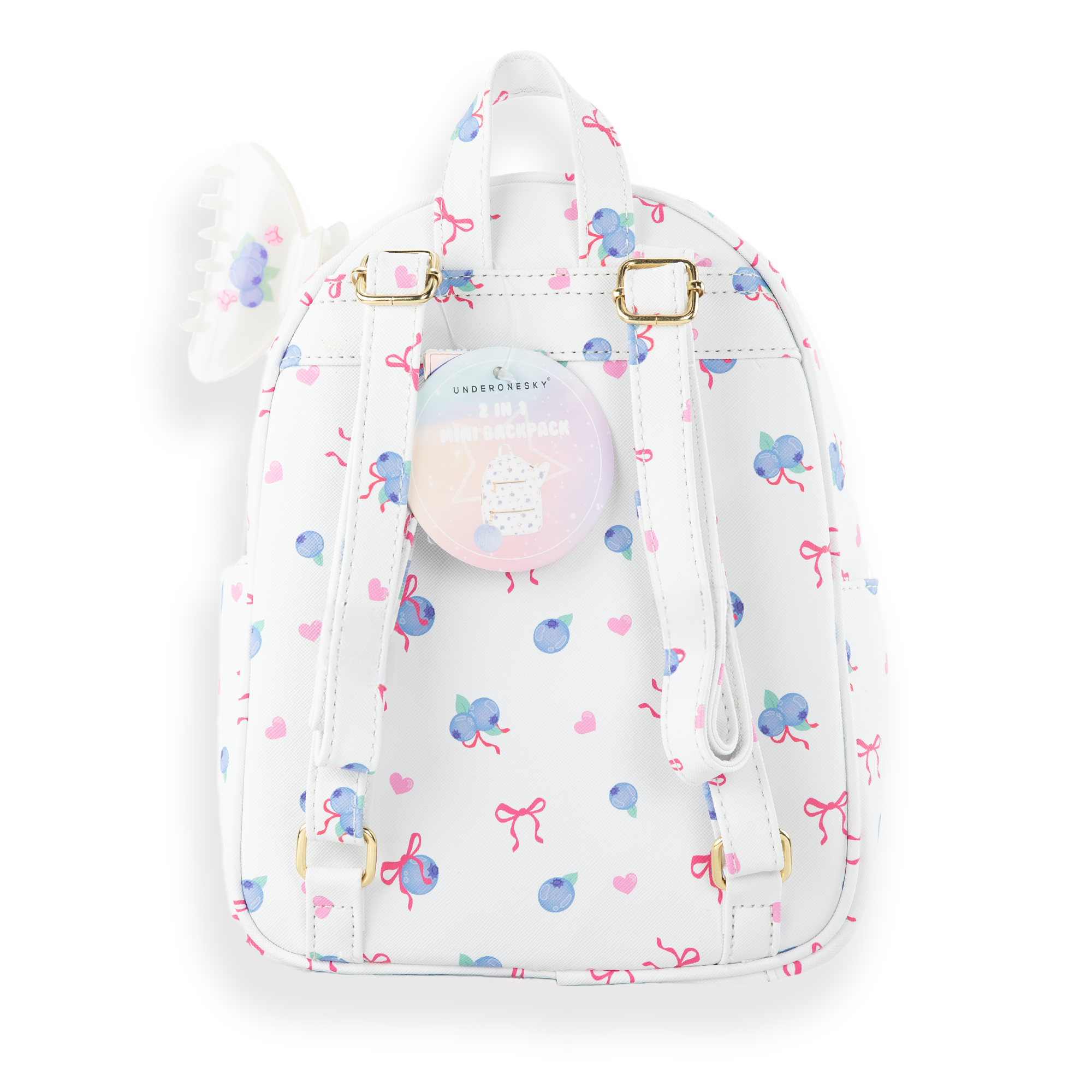 Blueberry & Ribbon Quilted Mini Backpack Set, Alternate, color, Berrylicious Bow/ White