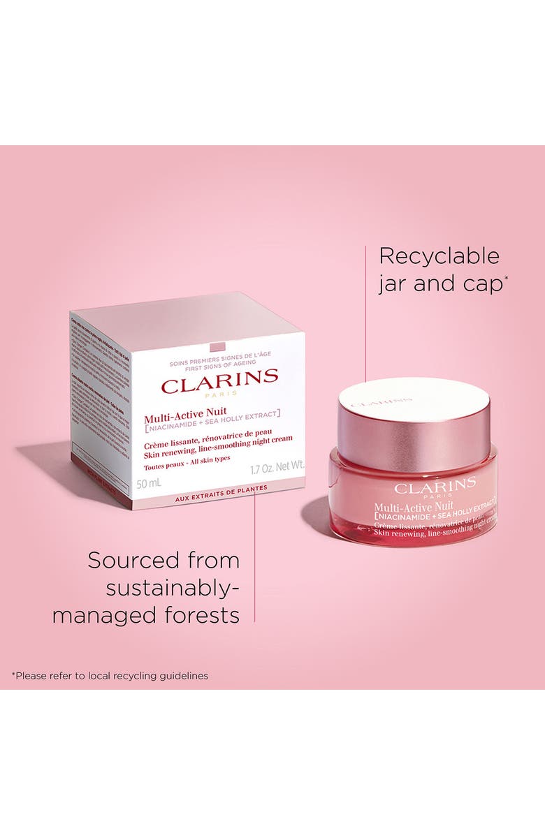 Clarins Multi-Active Night Moisturizer for Lines, Pores, Glow with Niacinamide, Alternate, color,