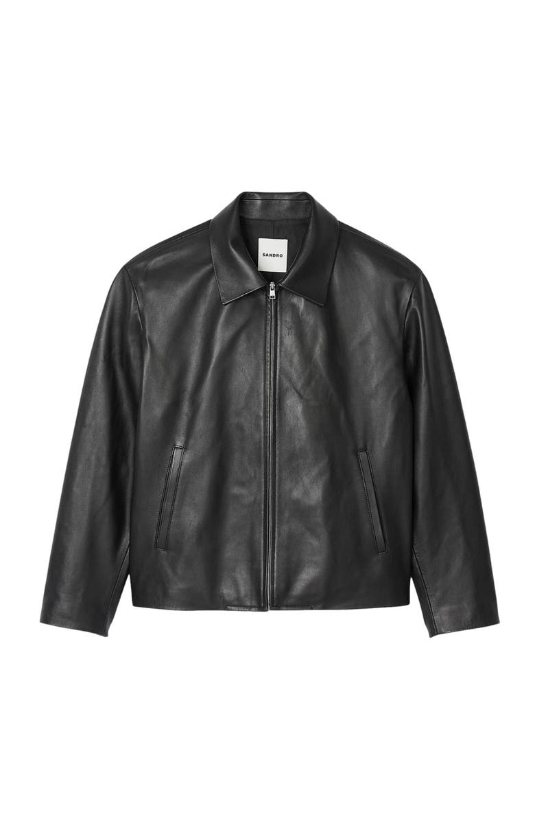 SANDRO Lambskin jacket, Alternate, color, 