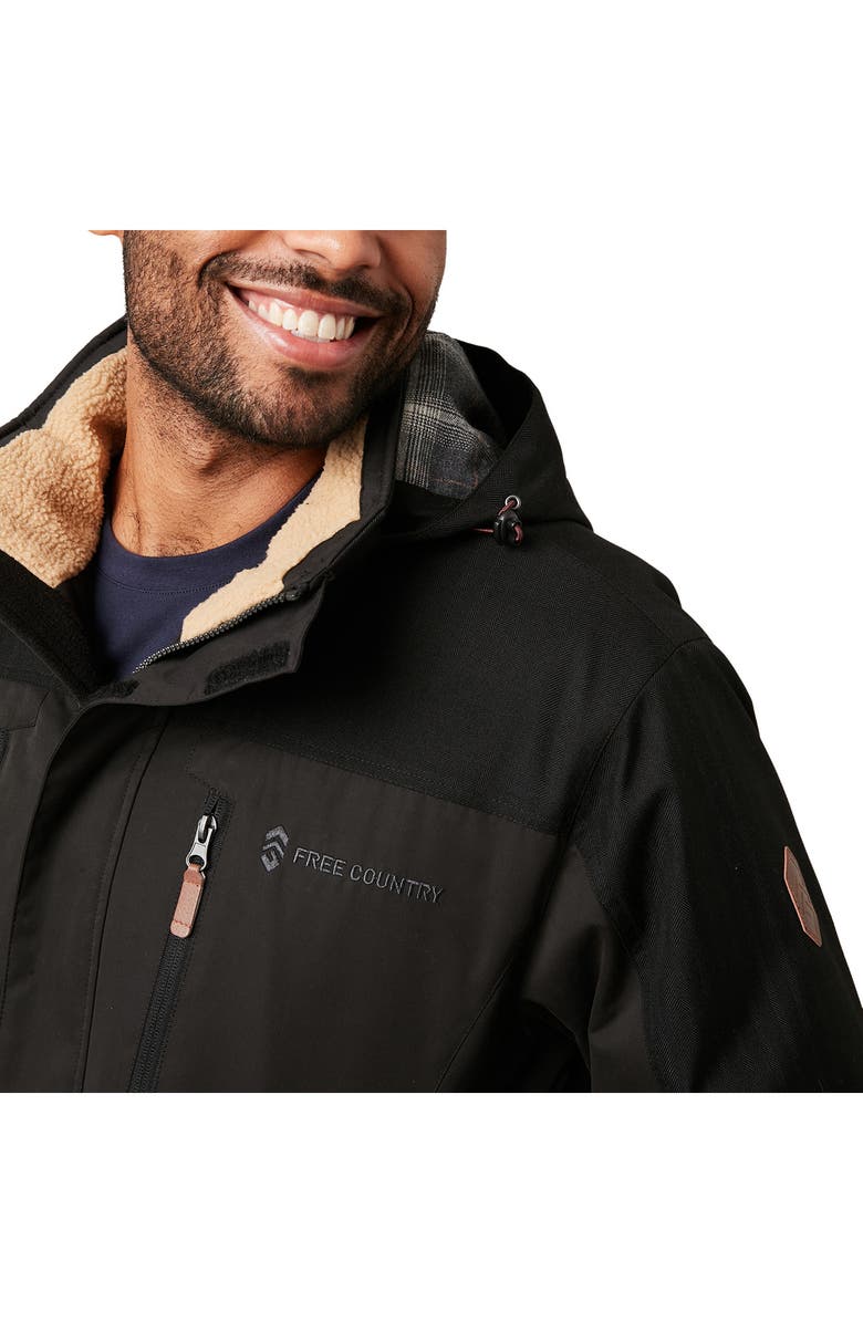 Free Country Hooded Faux Shearling Lined Jacket, Alternate, color,