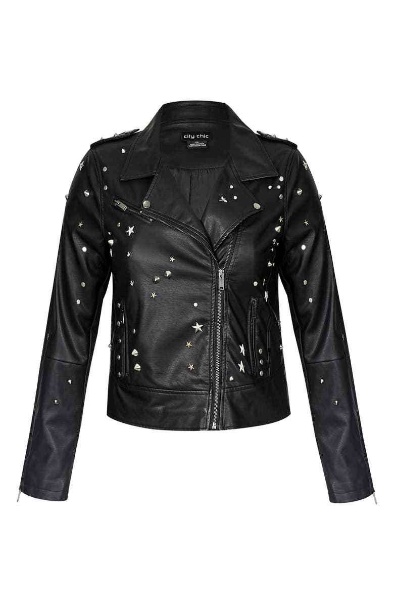 City Chic Rock Stud Jacket, Alternate, color, 