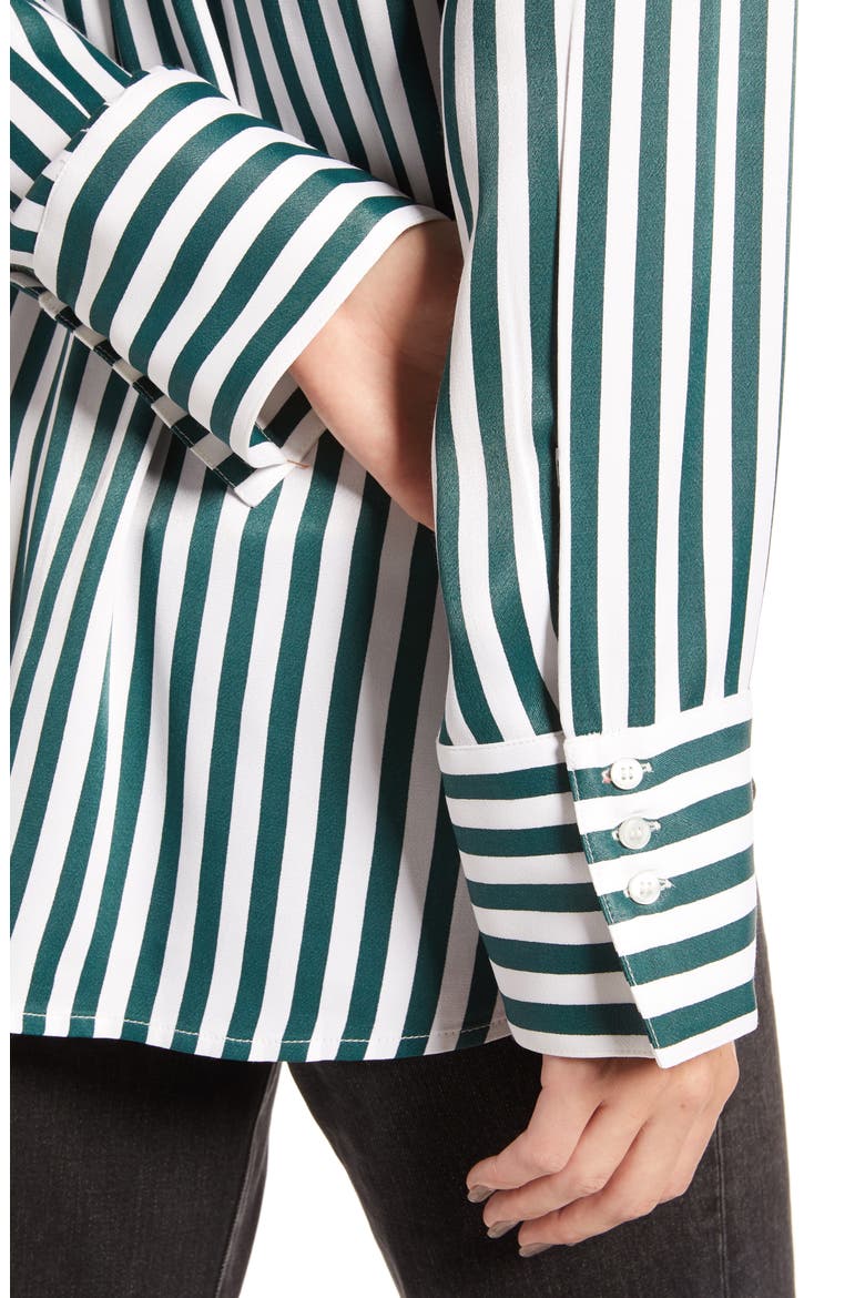 Stripe Boyfriend Shirt, Alternate, color, GREEN BUG WIDE STRIPE