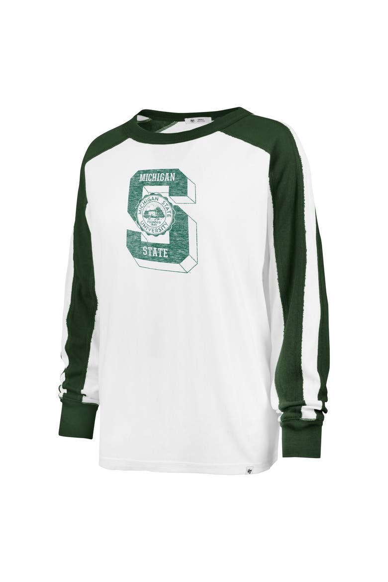 Women's '47 White Michigan State Spartans Premier Caribou Long Sleeve T-Shirt, Alternate, color, White
