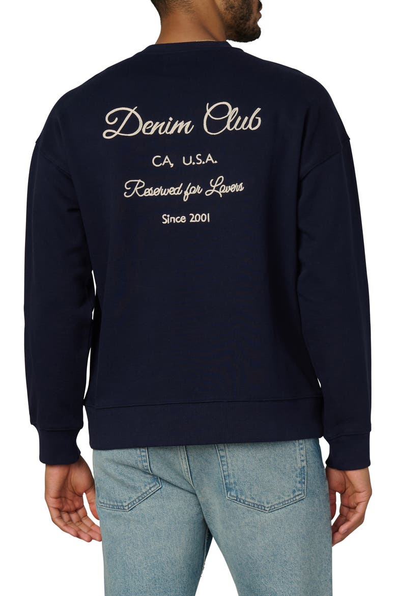 Denim Club Appliqué Sweatshirt, Alternate, color, BARITONE BLUE