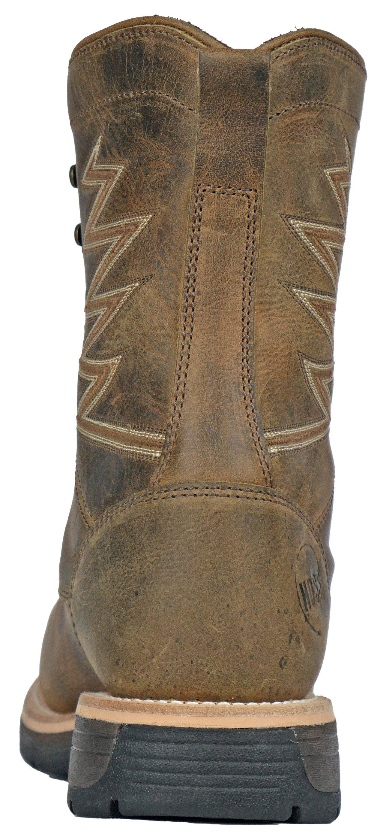 Hoss Boot Company HOSS Brisbee Lacer 8 Inch Distressed Lace Up Kiltie Composite Toe Work Boot, Alternate, color, Brown
