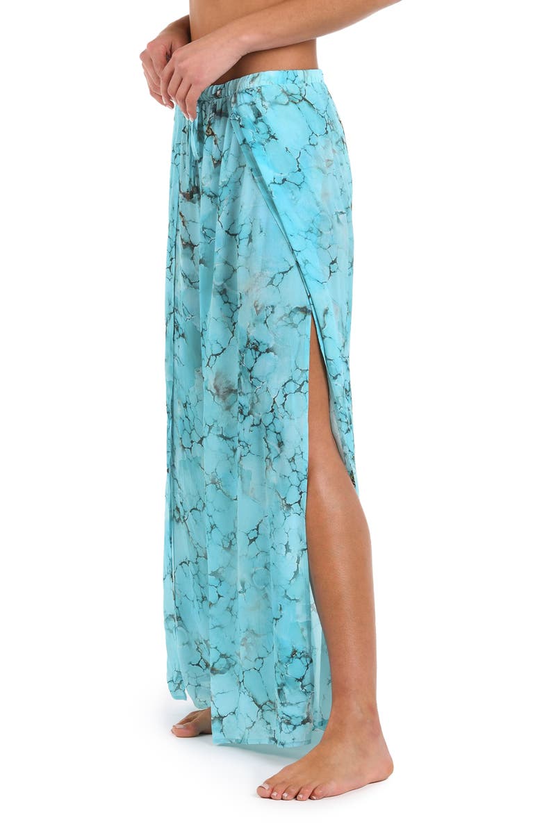 L'AGENCE Geraldine Wide Leg Cover-Up Pants, Alternate, color, Turquoise