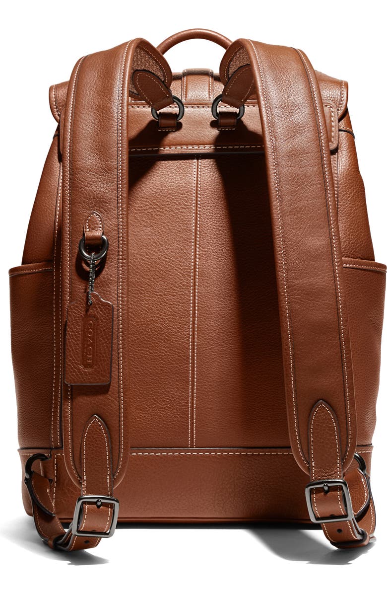COACH Carriage Leather Backpack, Alternate, color,