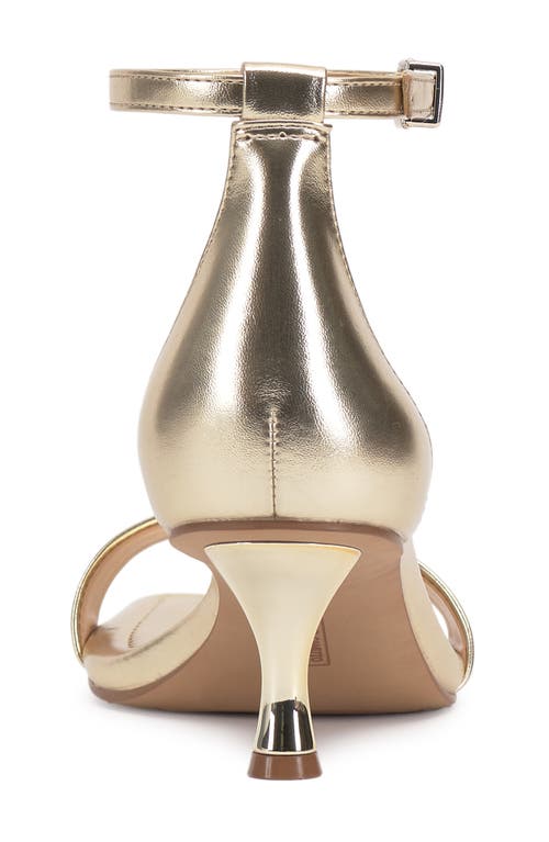 Vince Camuto Vinkely Square Toe Kitten Heel Sandal In Gold