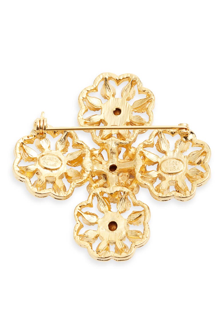 Flower Cluster Brooch, Alternate, color, GOLD