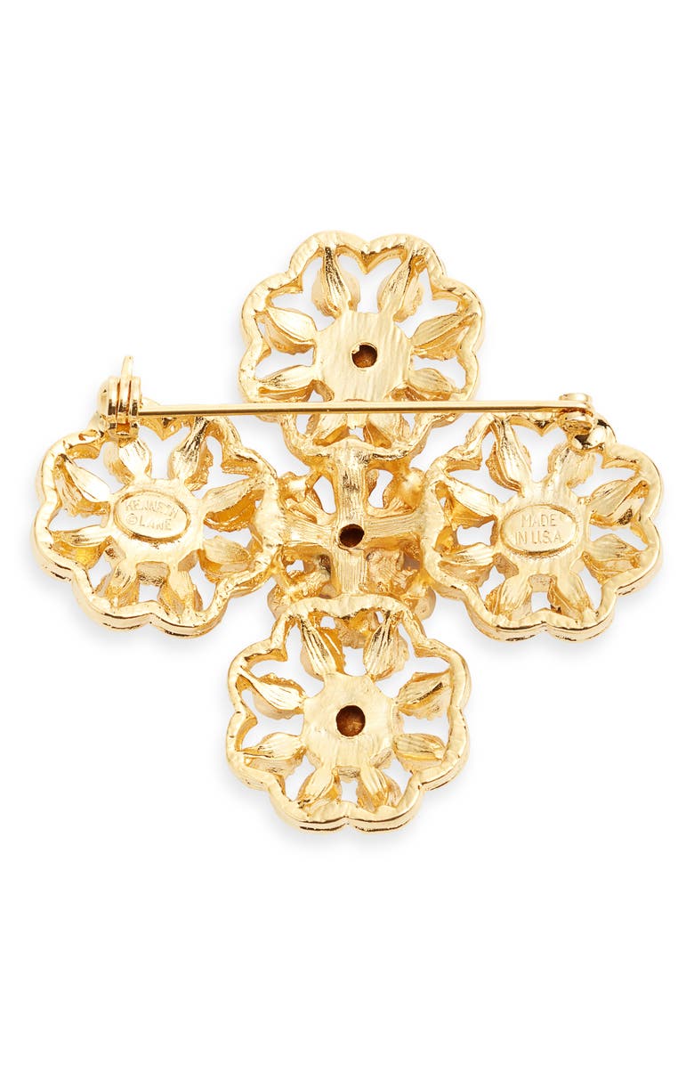 Kenneth Jay Lane Flower Cluster Brooch, Alternate, color, 