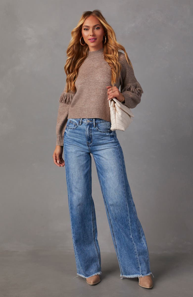 VICI Collection Reseda Fringe Sleeve Sweater, Alternate, color, 