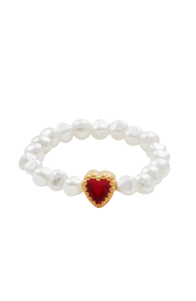 Fable England Love Heart Pearl Ring, Alternate, color, Gold