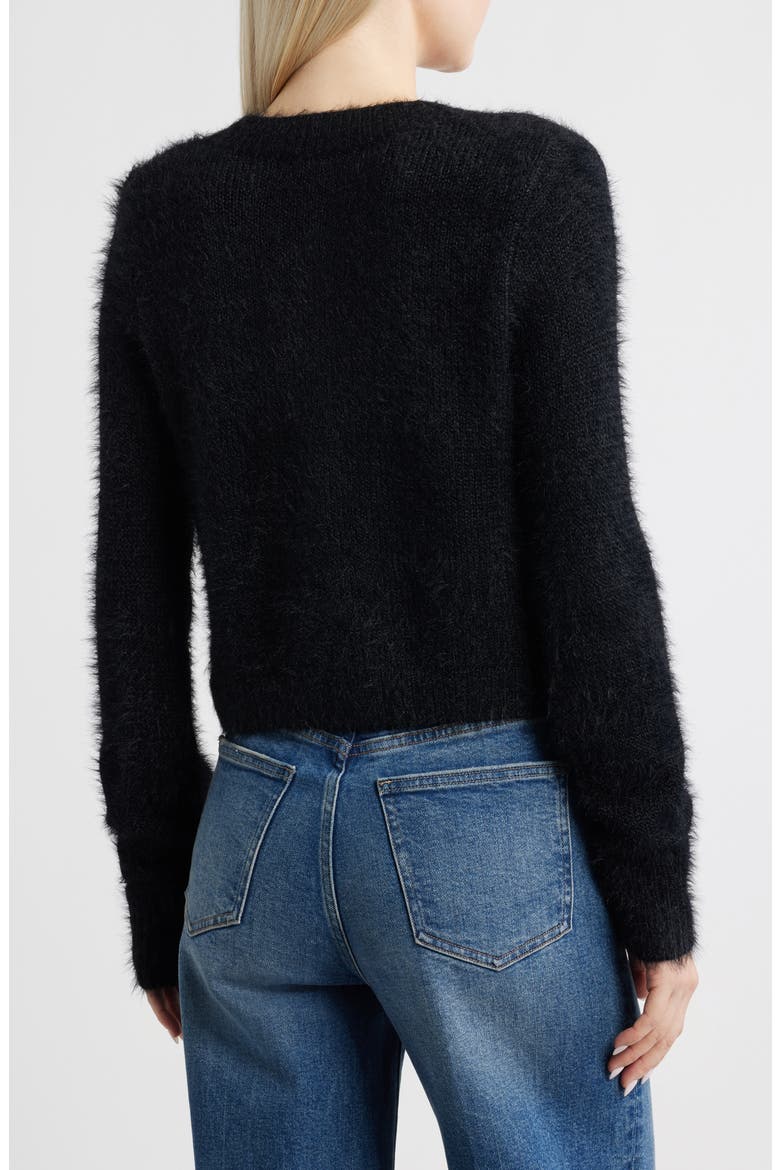 Fuzzy Cardigan, Alternate, color, BLACK