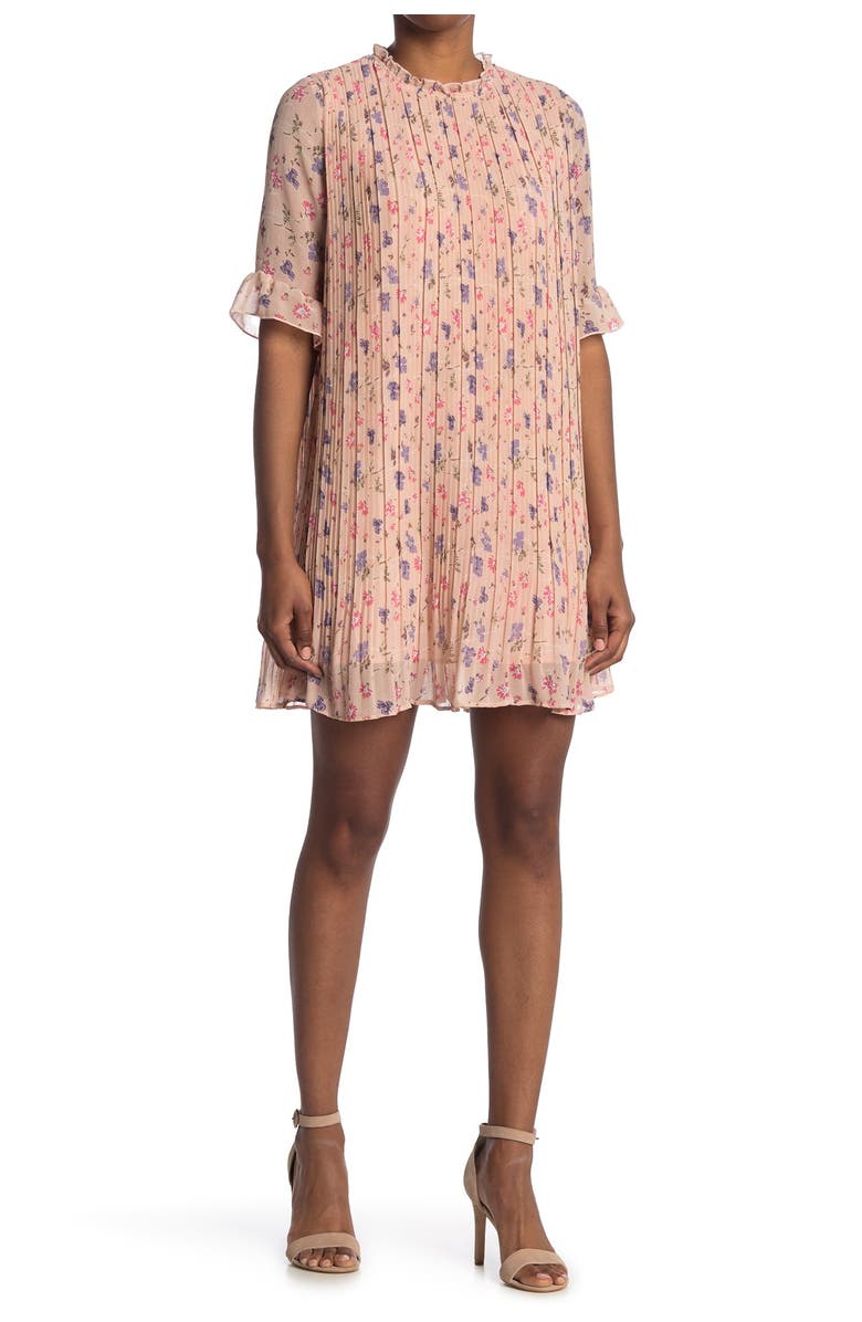 MELLODAY Plissé Ruffle Minidress, Main, color,