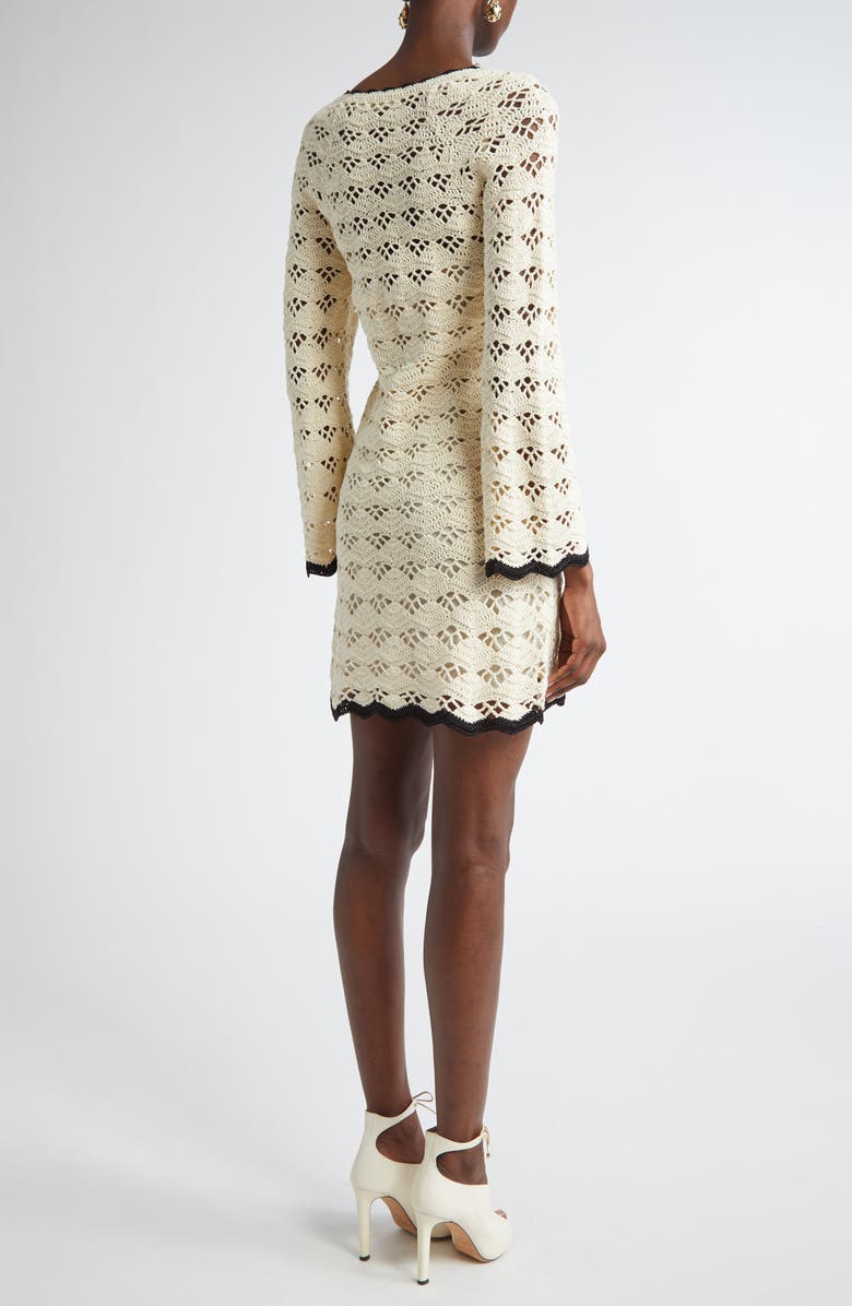 Zimmermann Rhiannon Crochet Cotton Minidress, Alternate, color, Cream/ Black