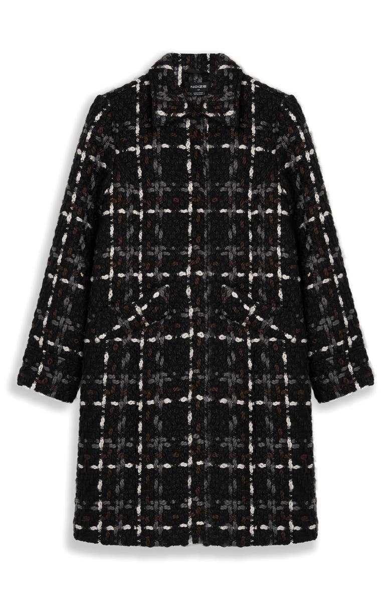 Noize Bouclé Longline Coat, Main, color, Black Combo