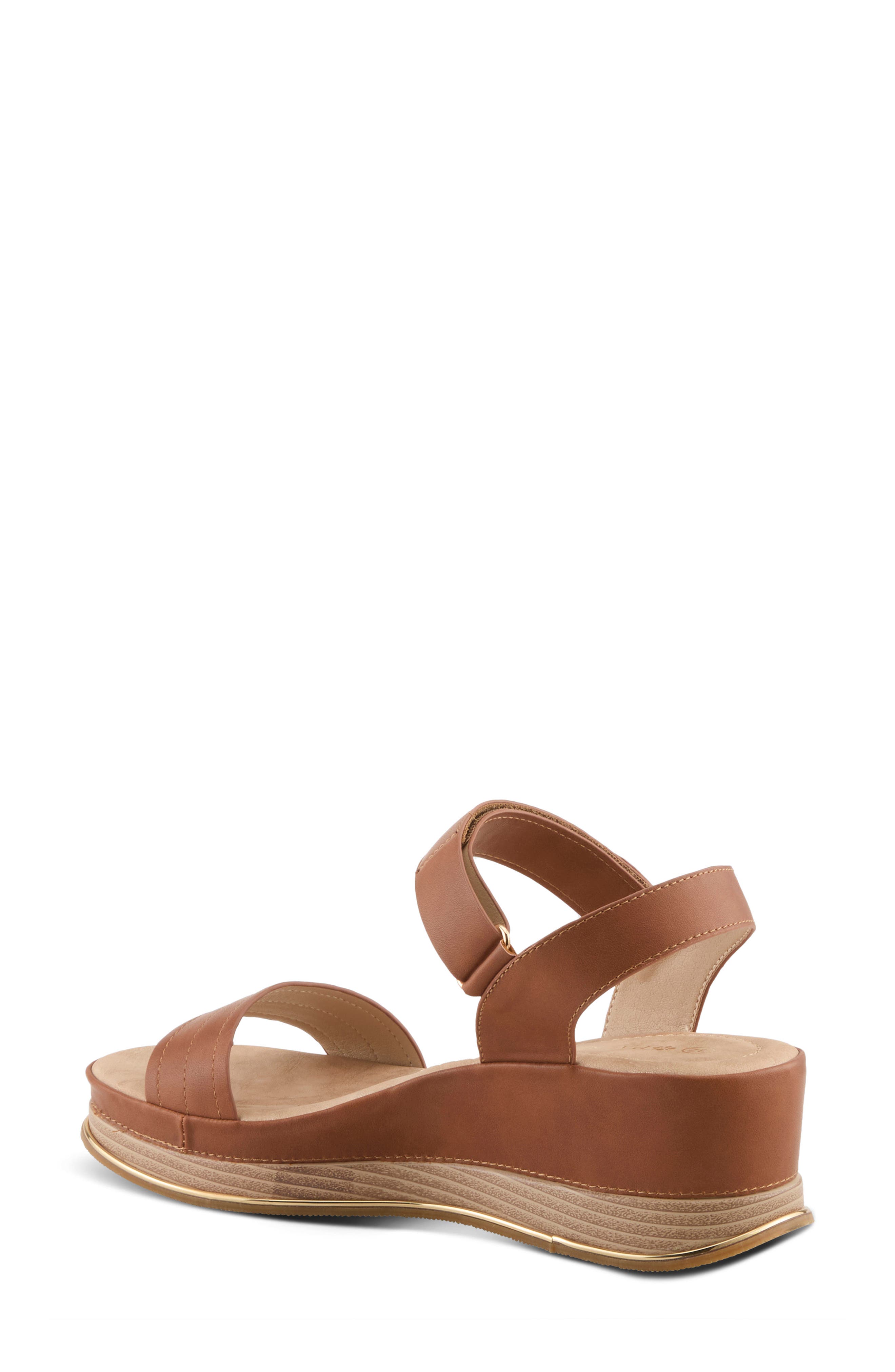 Sahil Ankle Strap Platform Wedge Sandal, Alternate, color, CAMEL