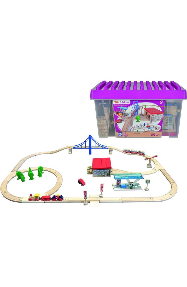 Simba Toys Eichhorn Large Wooden Train Set, Ages 3+, Main, color, Multicolored