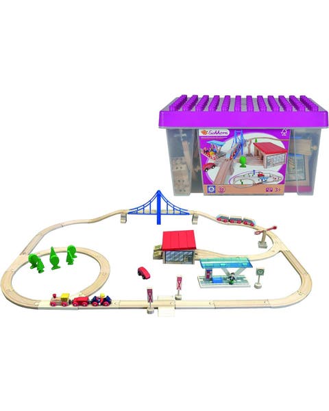 Eichhorn Large Wooden Train Set, Ages 3+