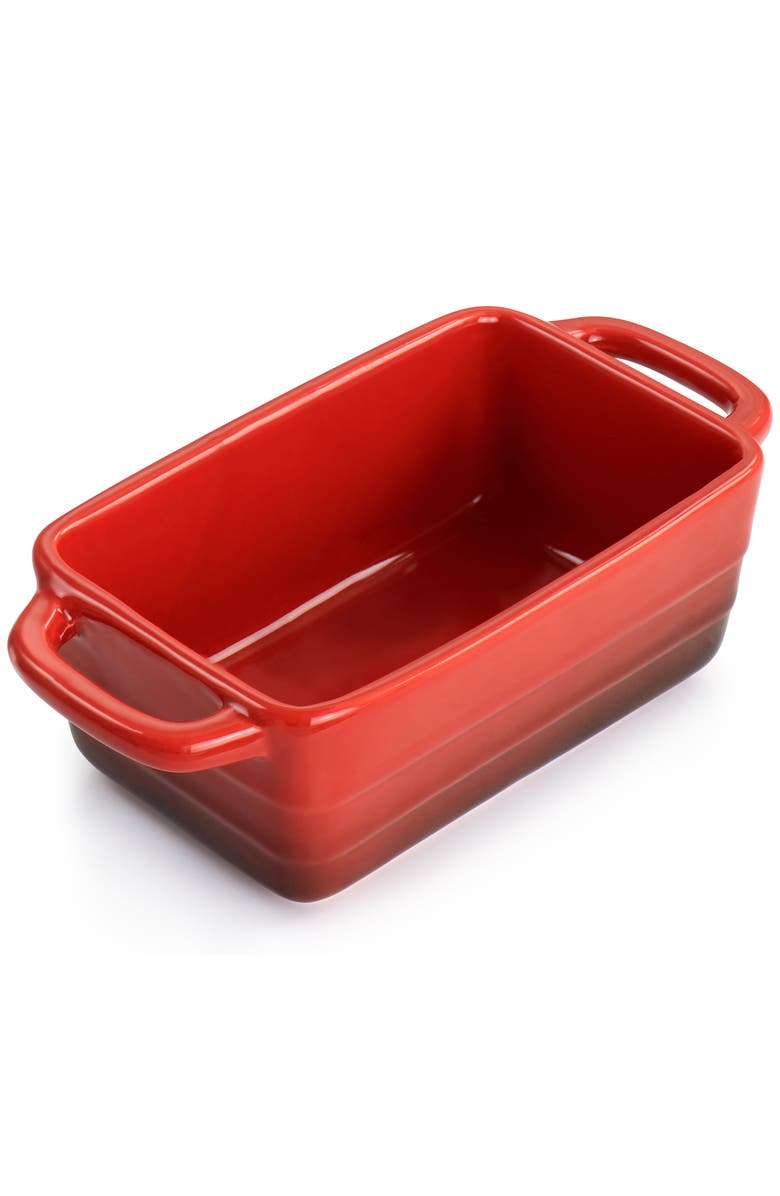 Crock-pot Appleton 6 Piece 12 Ounce Stoneware Mini Loaf Pan Baker Set, Alternate, color, Red