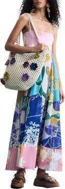 Desigual Mix Print Strapless Maxi Dress
