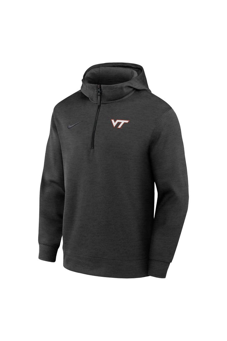 Men's Nike Black Virginia Tech Hokies Coaches Dri-FIT Half-Zip Hoodie, Alternate, color, Black