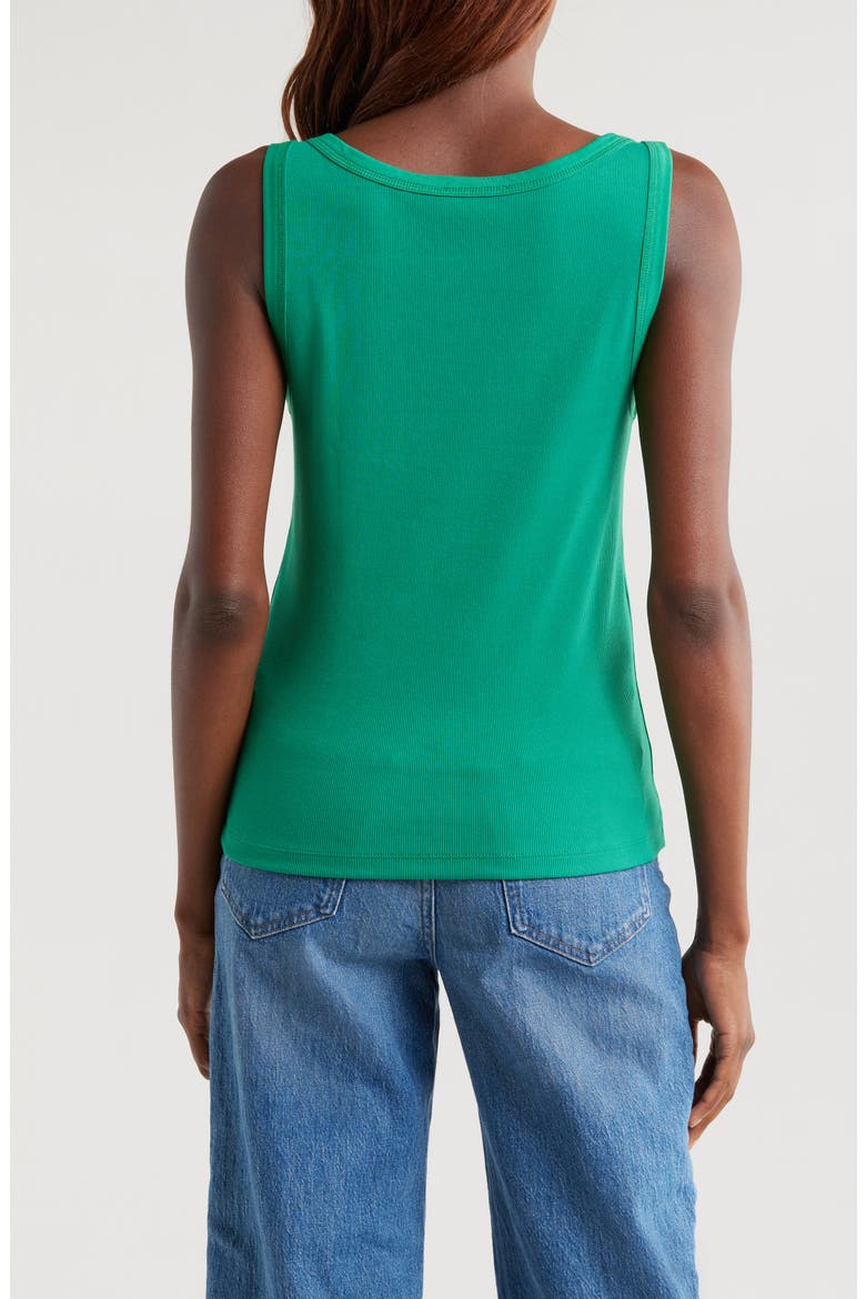 High Neck Cotton Tank, Alternate, color, VERDANT GREEN