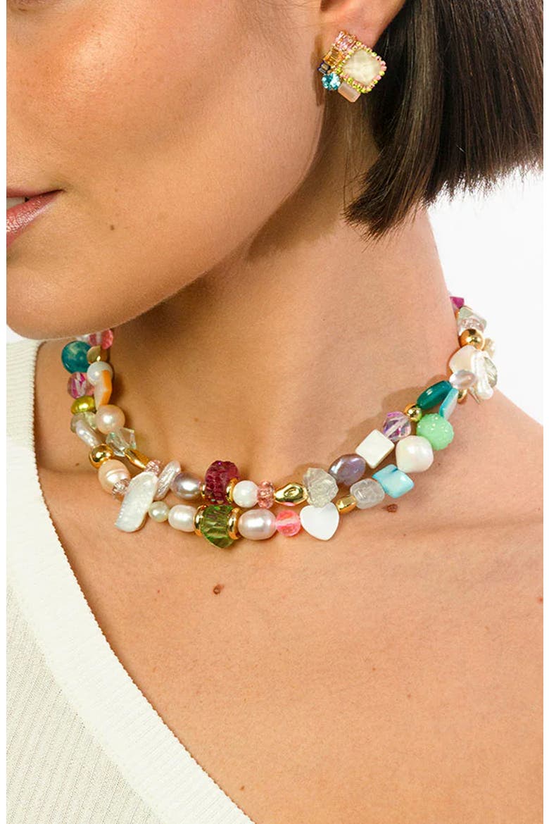 Freshwater Pearl & Crystal Choker, Alternate, color, PASTEL MULTI
