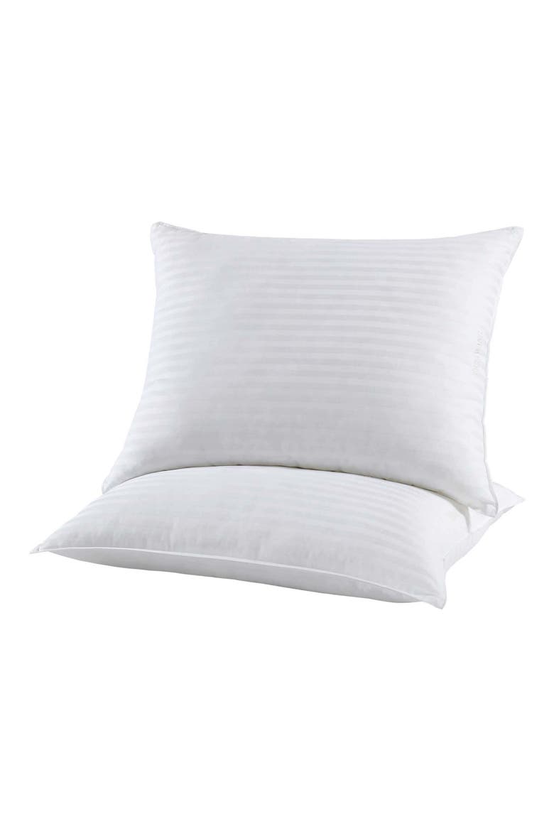Set of 2 Signature Solid Cotton Stripe Utility Pillows, Main, color, WHITE