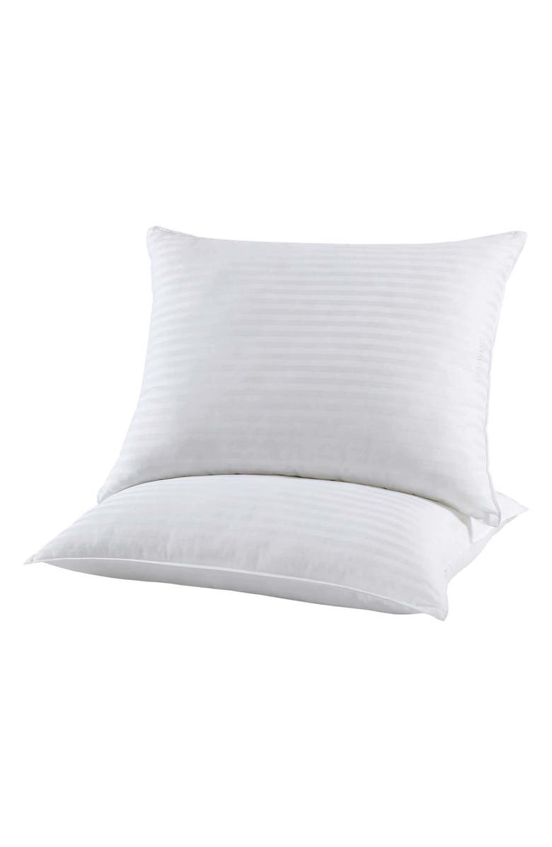 Vera Wang Set of 2 Signature Solid Cotton Stripe Utility Pillows, Main, color, White