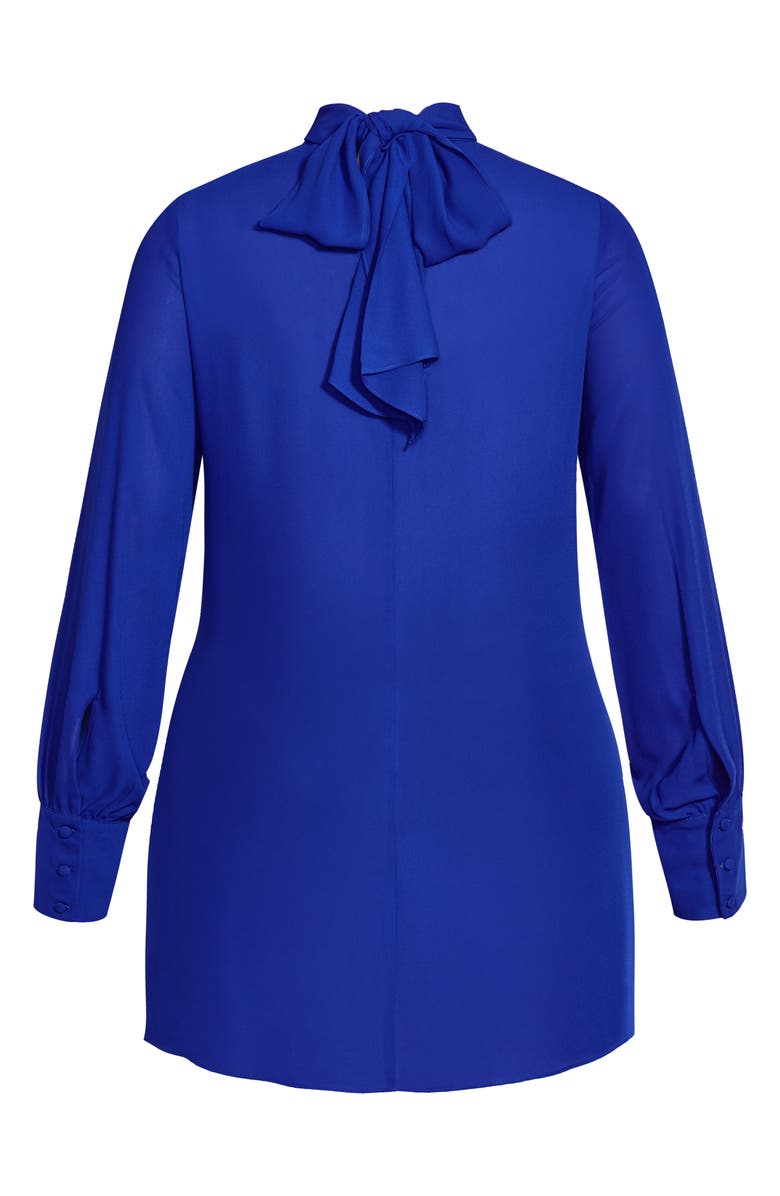 City Chic Bow Neck Dress, Alternate, color, 