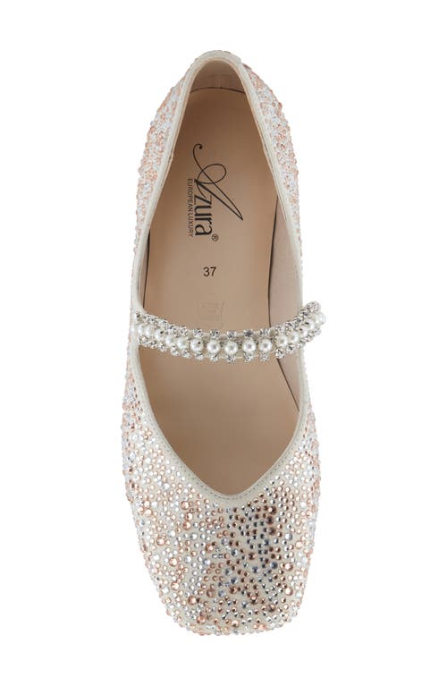 Azura By Spring Step Kailyn Mary Jane Flat In Light Beige Multi