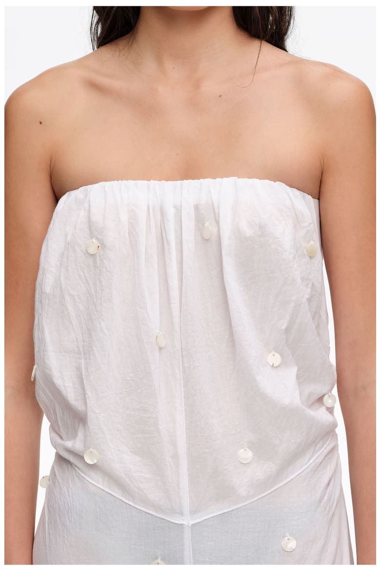 Ruched Strapless Dress, Alternate, color, WHITE